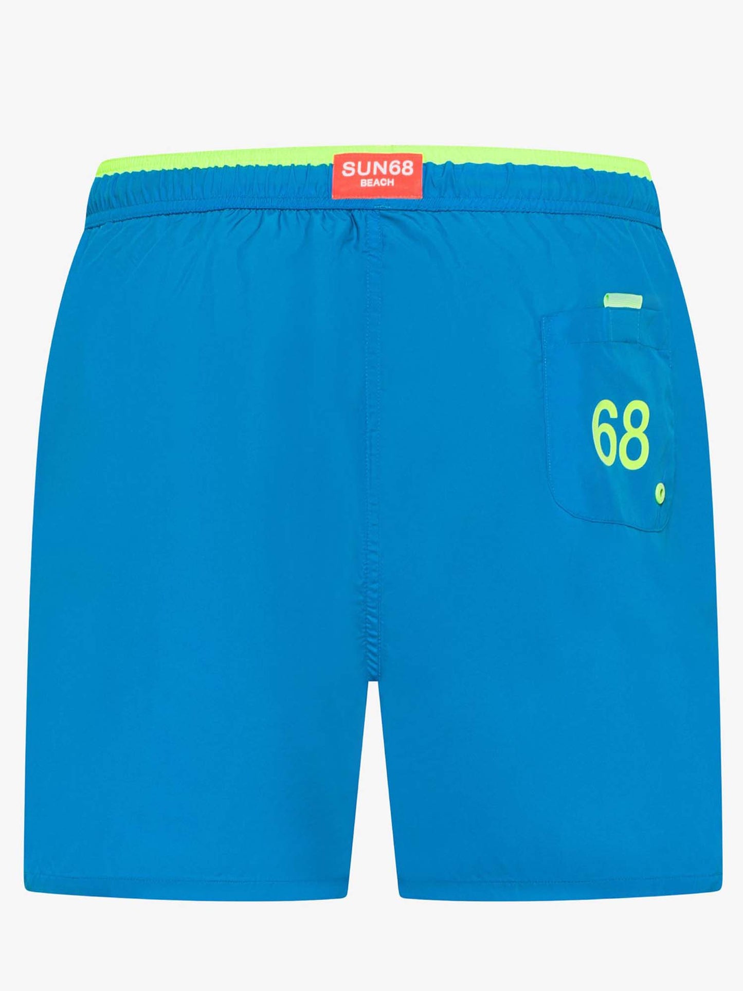 Sun68 boxer da spiaggia da uomo azzurro con dettagli fluo
