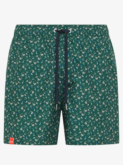 Bermuda da spiaggia Sun68 verde da uomo per stile e comfort estivi