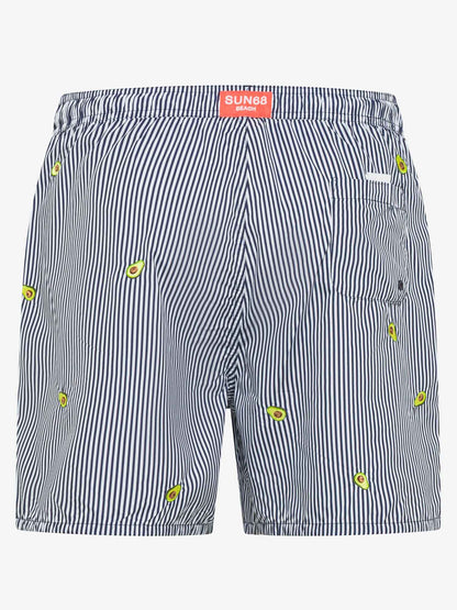 Sun68 boxer da spiaggia uomo multicolore con ricamo originale