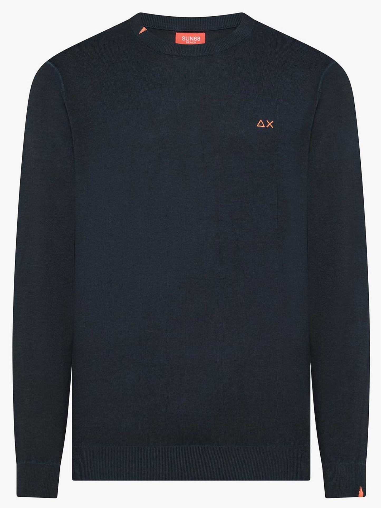 Sun68 maglia in cotone blu da uomo per la primavera
