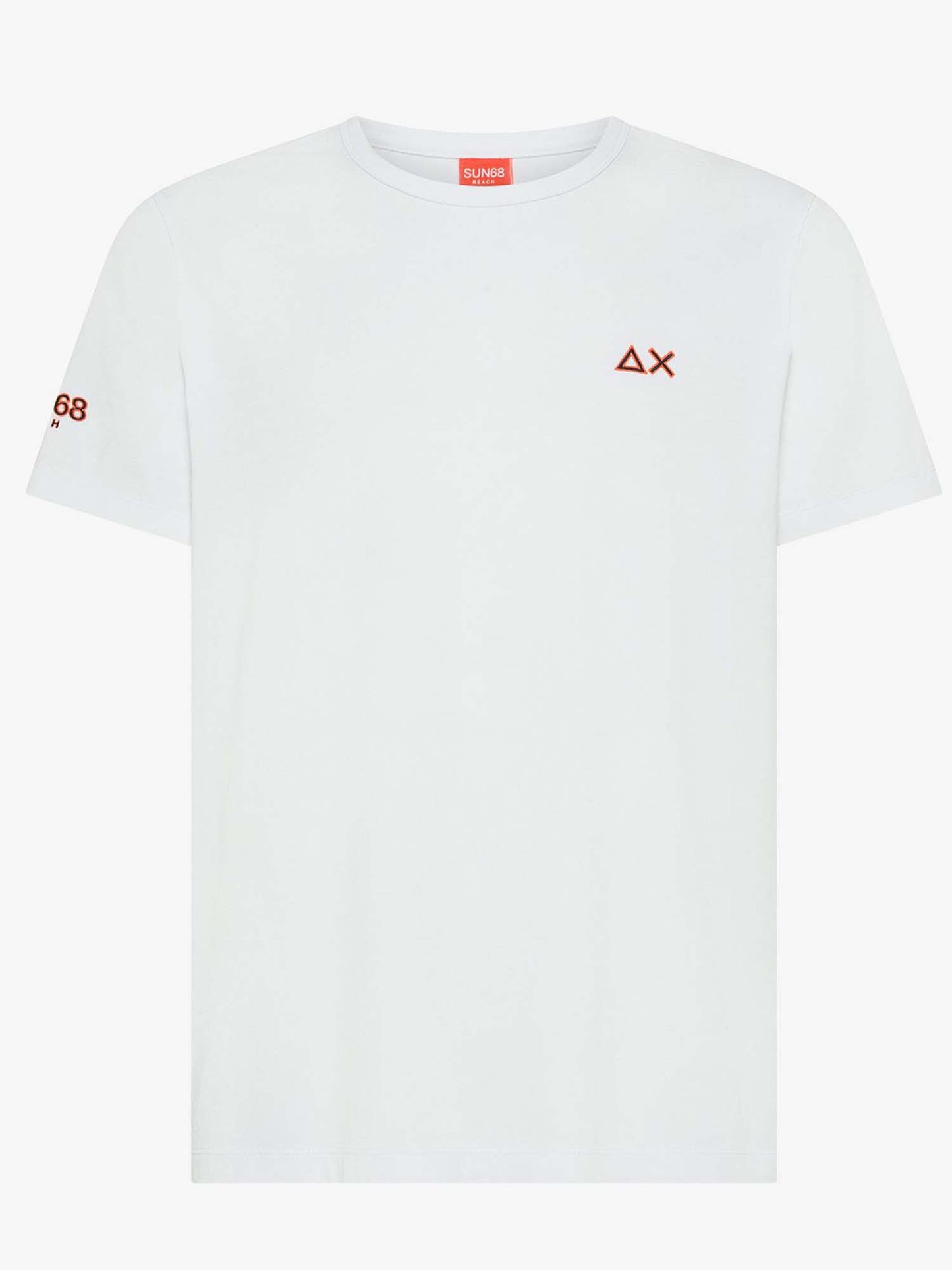 Sun68 t-shirt maniche corte da uomo bianca con logo
