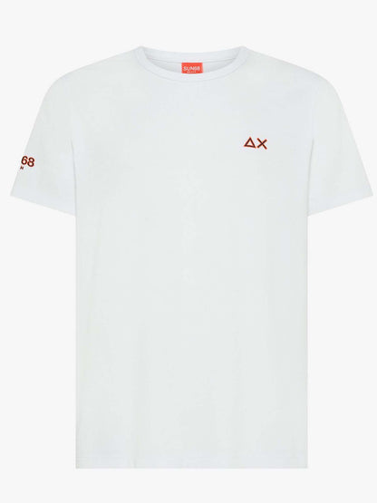 Sun68 t-shirt maniche corte da uomo bianca con logo