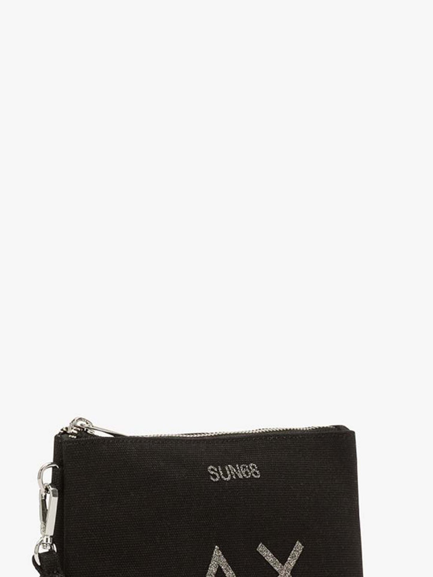 Sun68 Portatutto, mini pochette canvas da Donna nera per uso quotidiano