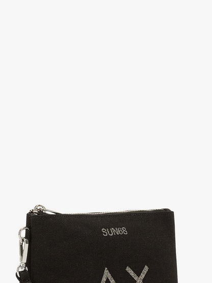 Sun68 Portatutto, mini pochette canvas da Donna nera per uso quotidiano