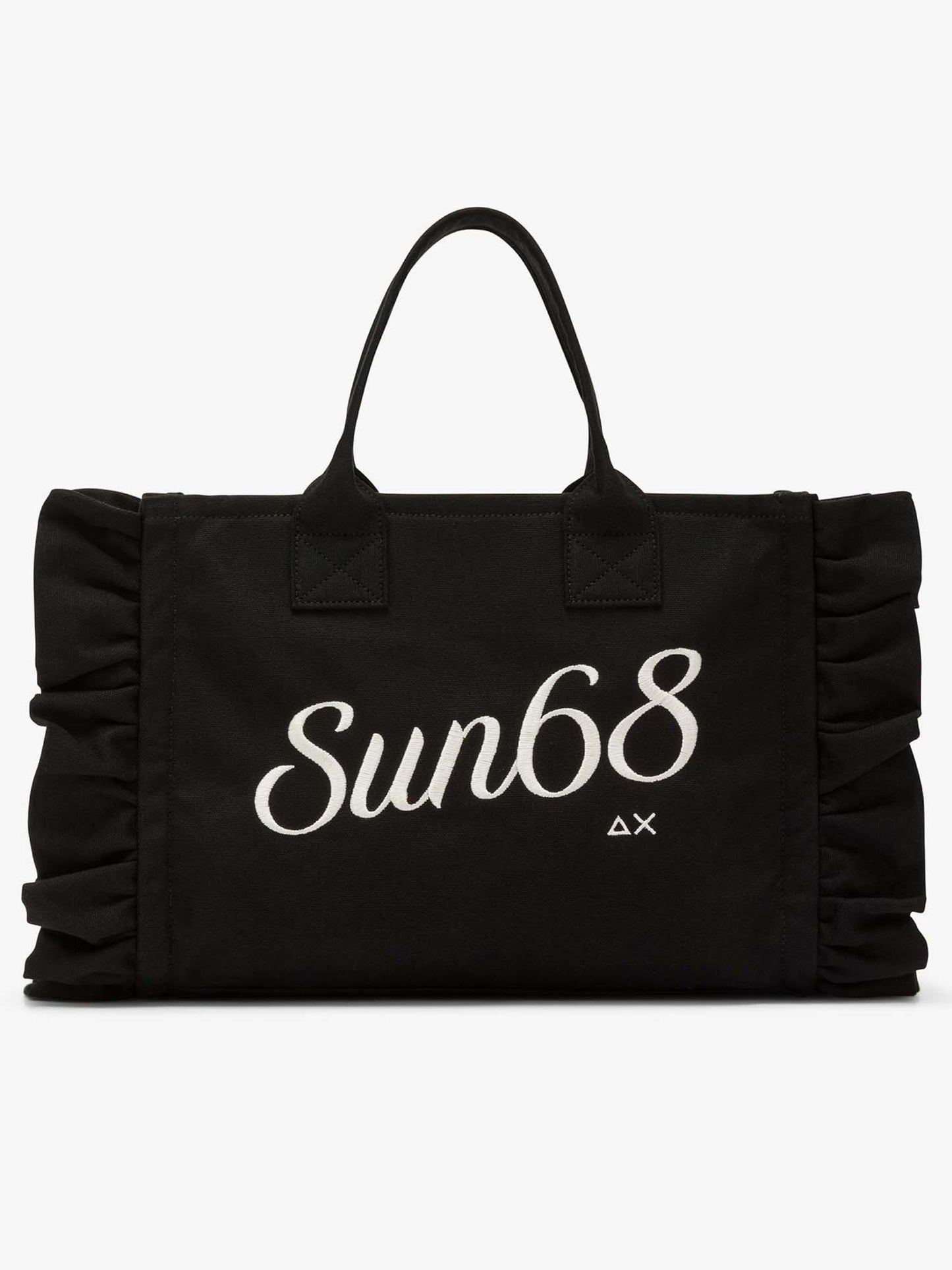 Sun68 Cali Midi Bag, shopping bag da Donna nera con rouches