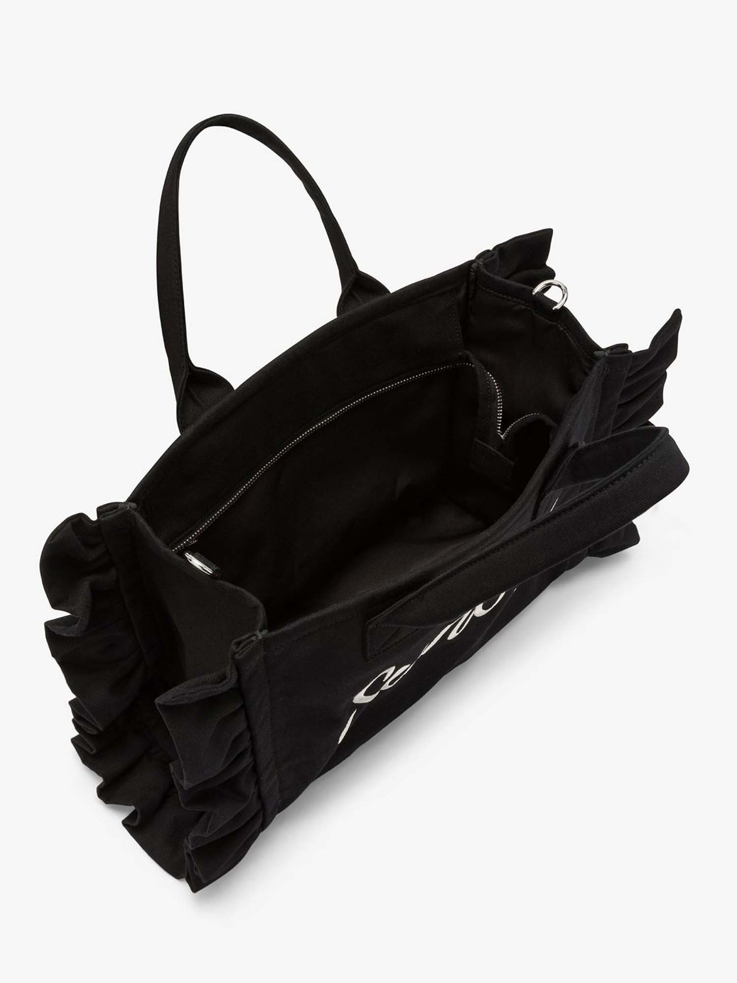 Sun68 Cali Midi Bag, shopping bag da Donna nera con rouches