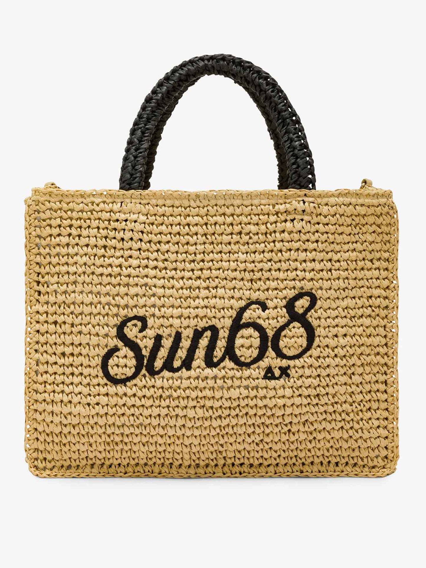 Borsa shopper Sun68 Cali in rafia beige da Donna