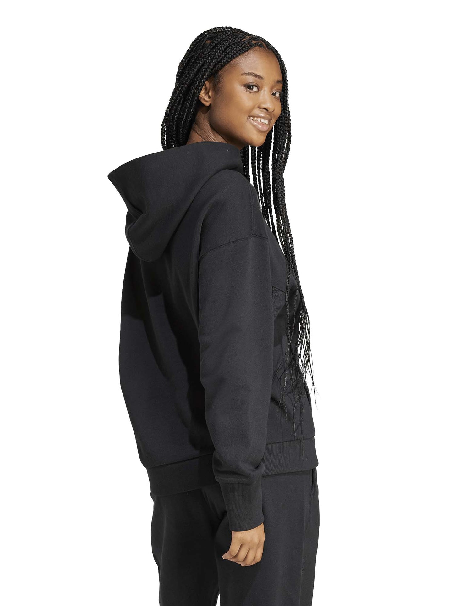 Felpa con cappuccio Adidas All Season nera da donna