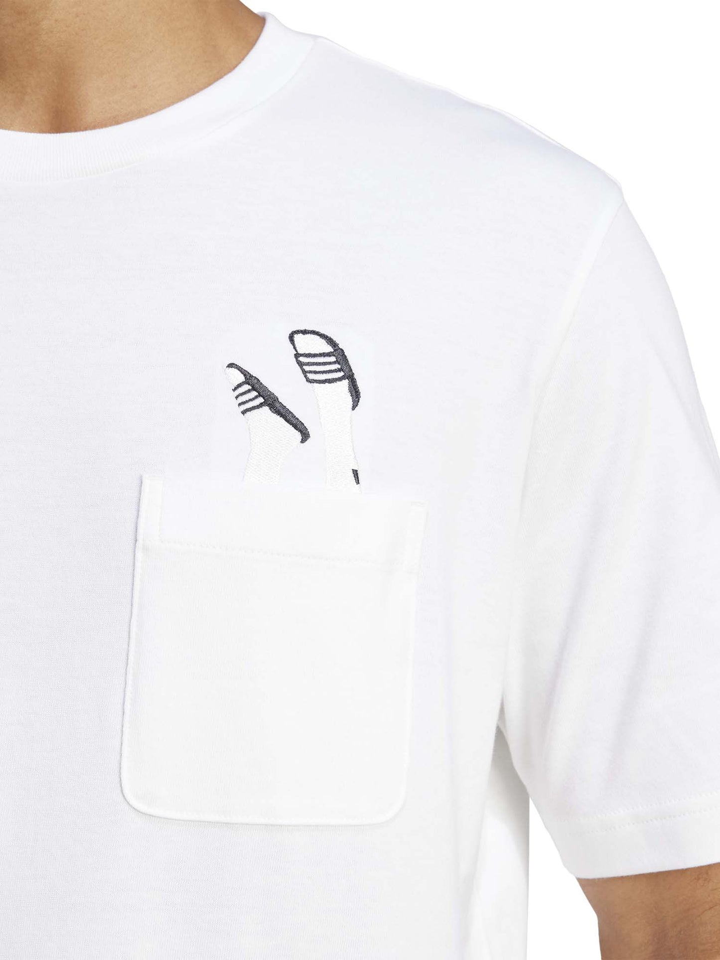 T-SHIRT SLIDES GRAPHIC POCKET ADIDAS UOMO BIANCO