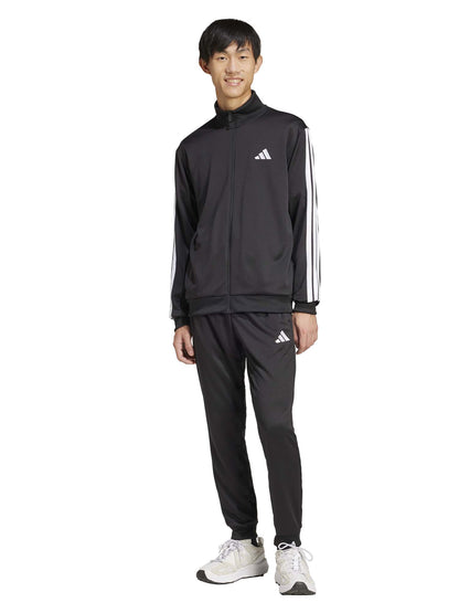 Tuta nera Adidas Sportswear 3-Stripes da uomo in poliestere riciclato