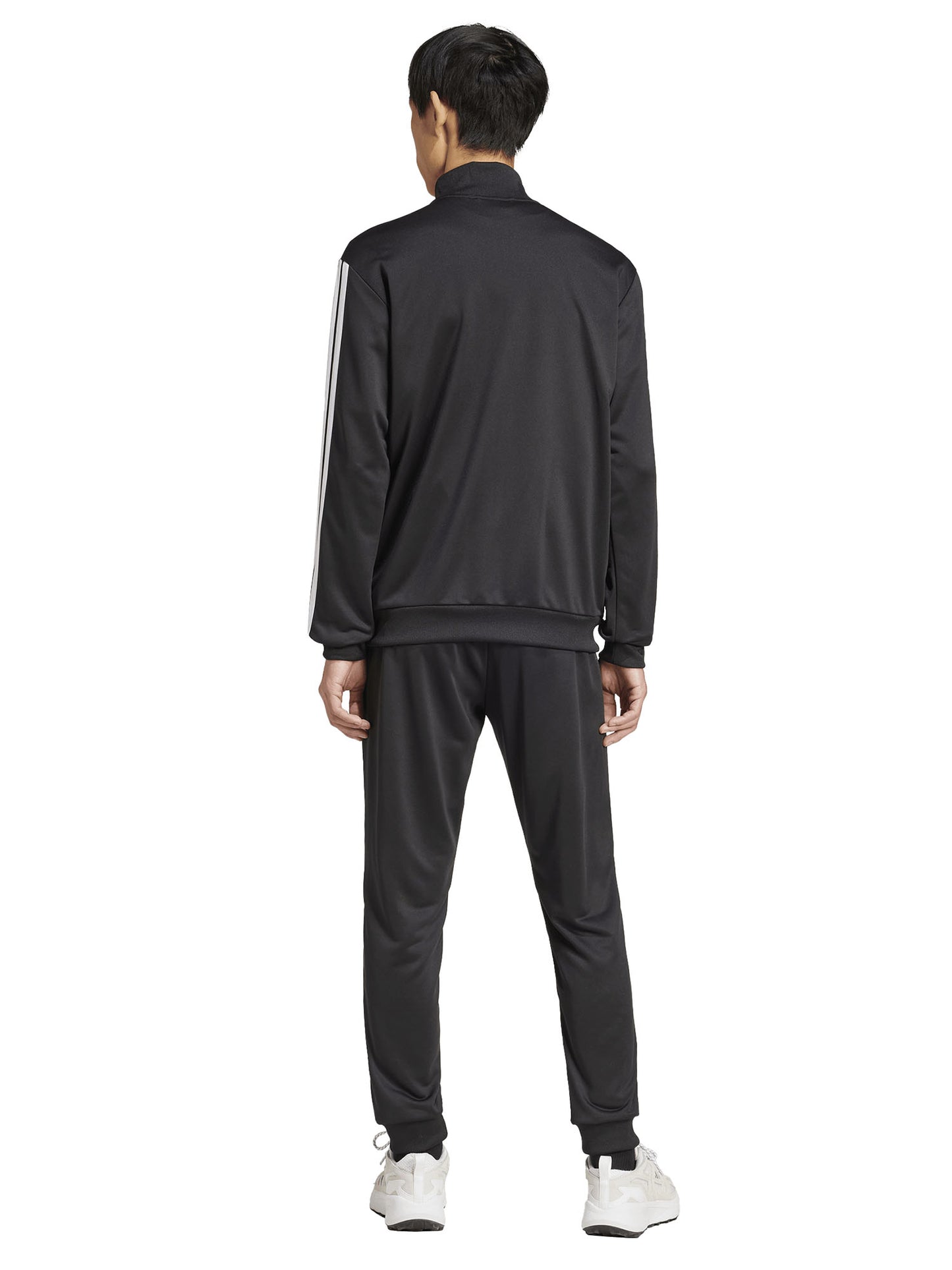 Tuta nera Adidas Sportswear 3-Stripes da uomo in poliestere riciclato