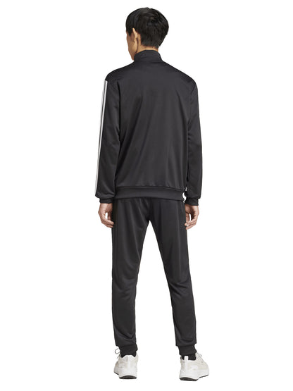 Tuta nera Adidas Sportswear 3-Stripes da uomo in poliestere riciclato