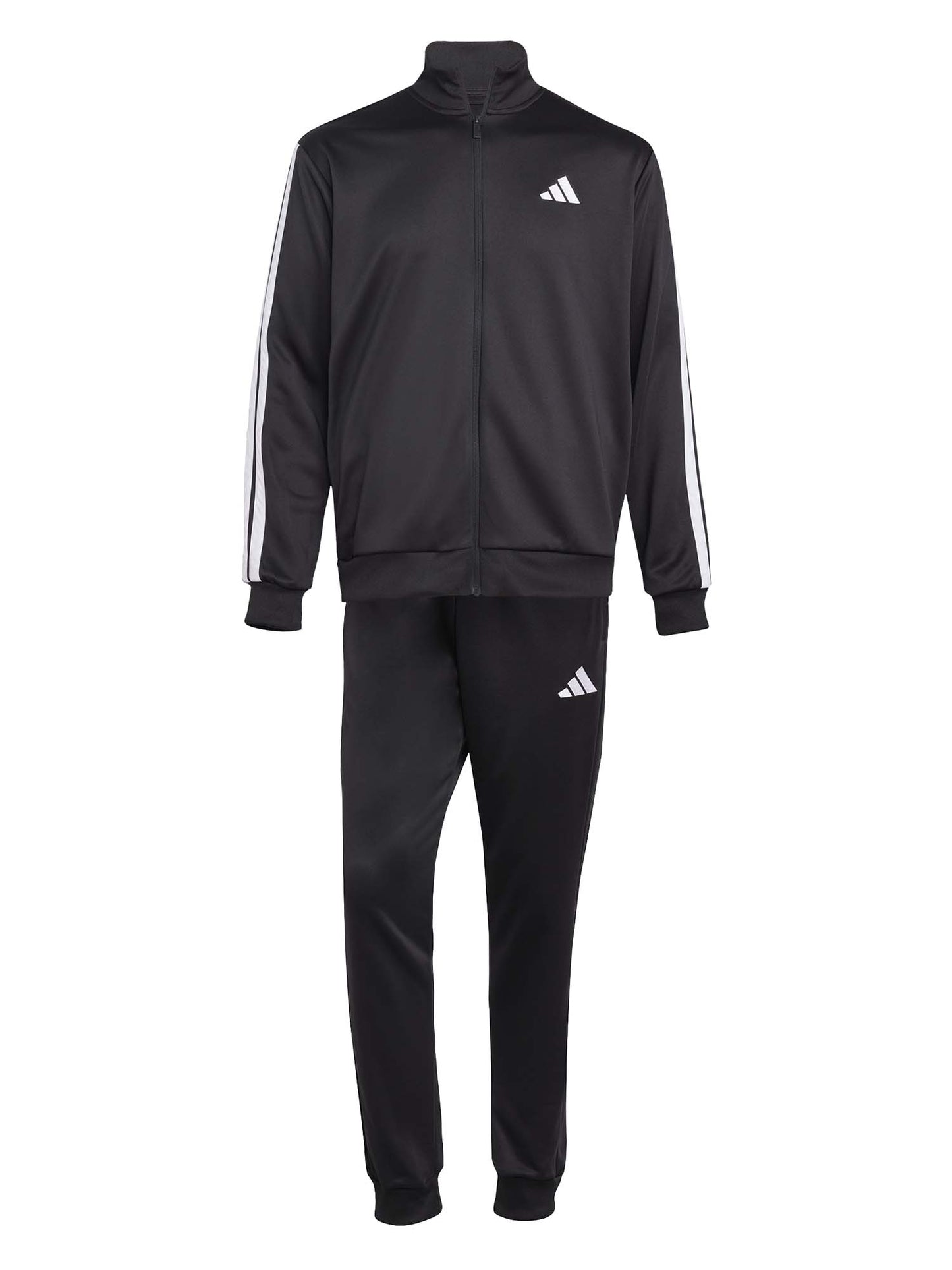 Tuta nera Adidas Sportswear 3-Stripes da uomo in poliestere riciclato