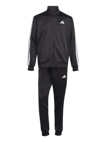 Tuta nera Adidas Sportswear 3-Stripes da uomo in poliestere riciclato