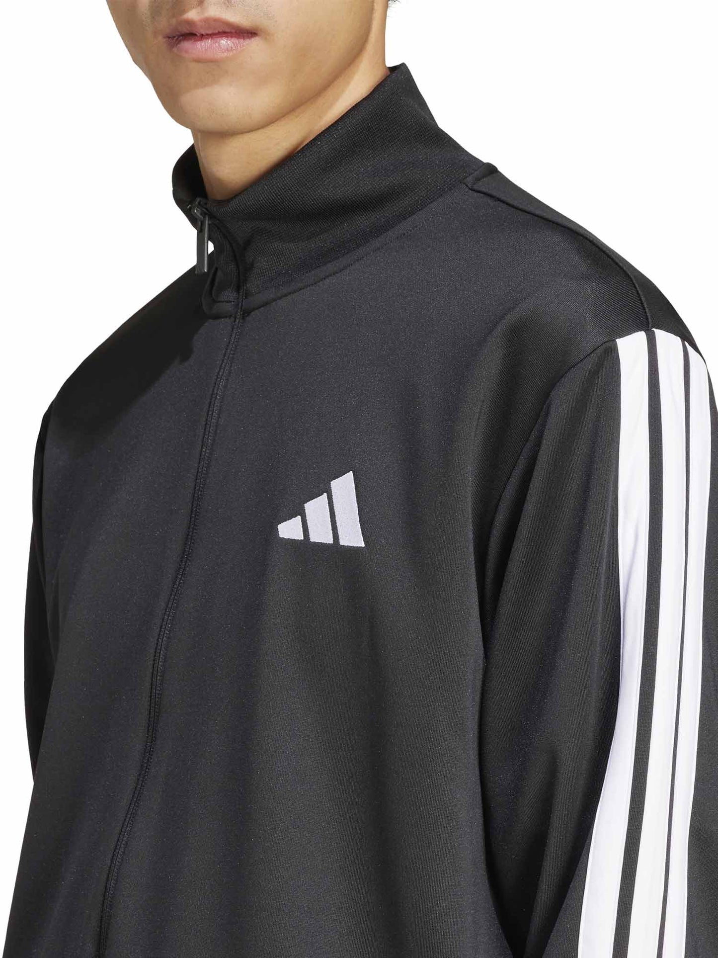 Tuta nera Adidas Sportswear 3-Stripes da uomo in poliestere riciclato