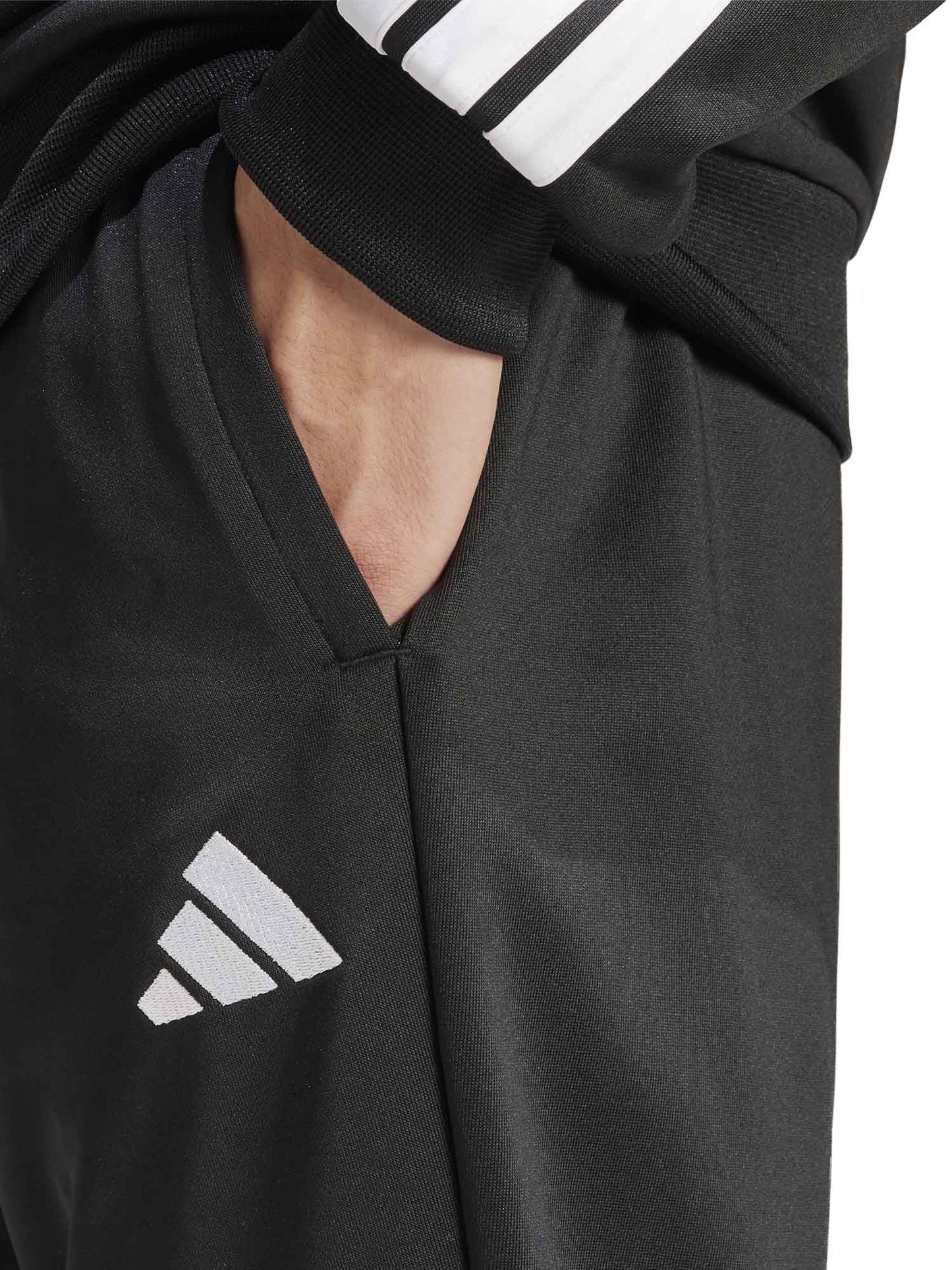 Tuta nera Adidas Sportswear 3-Stripes da uomo in poliestere riciclato
