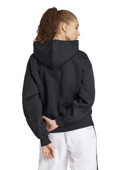 Felpa con cappuccio Adidas Future Icons 3-Stripes nero da donna
