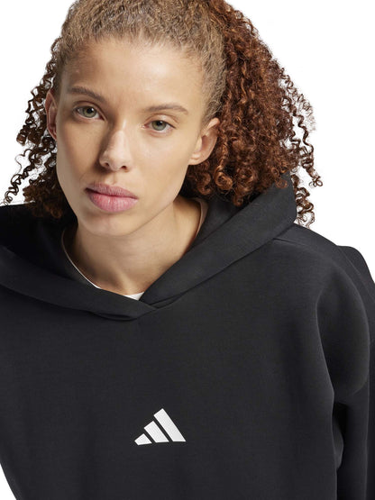 Felpa con cappuccio Adidas Future Icons 3-Stripes nero da donna