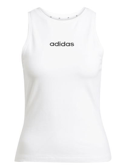 Canotta Essentials Linear da donna in cotone bianca Adidas