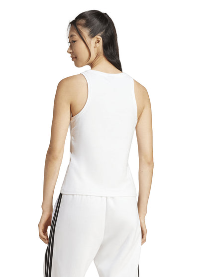 Canotta Essentials Linear da donna in cotone bianca Adidas