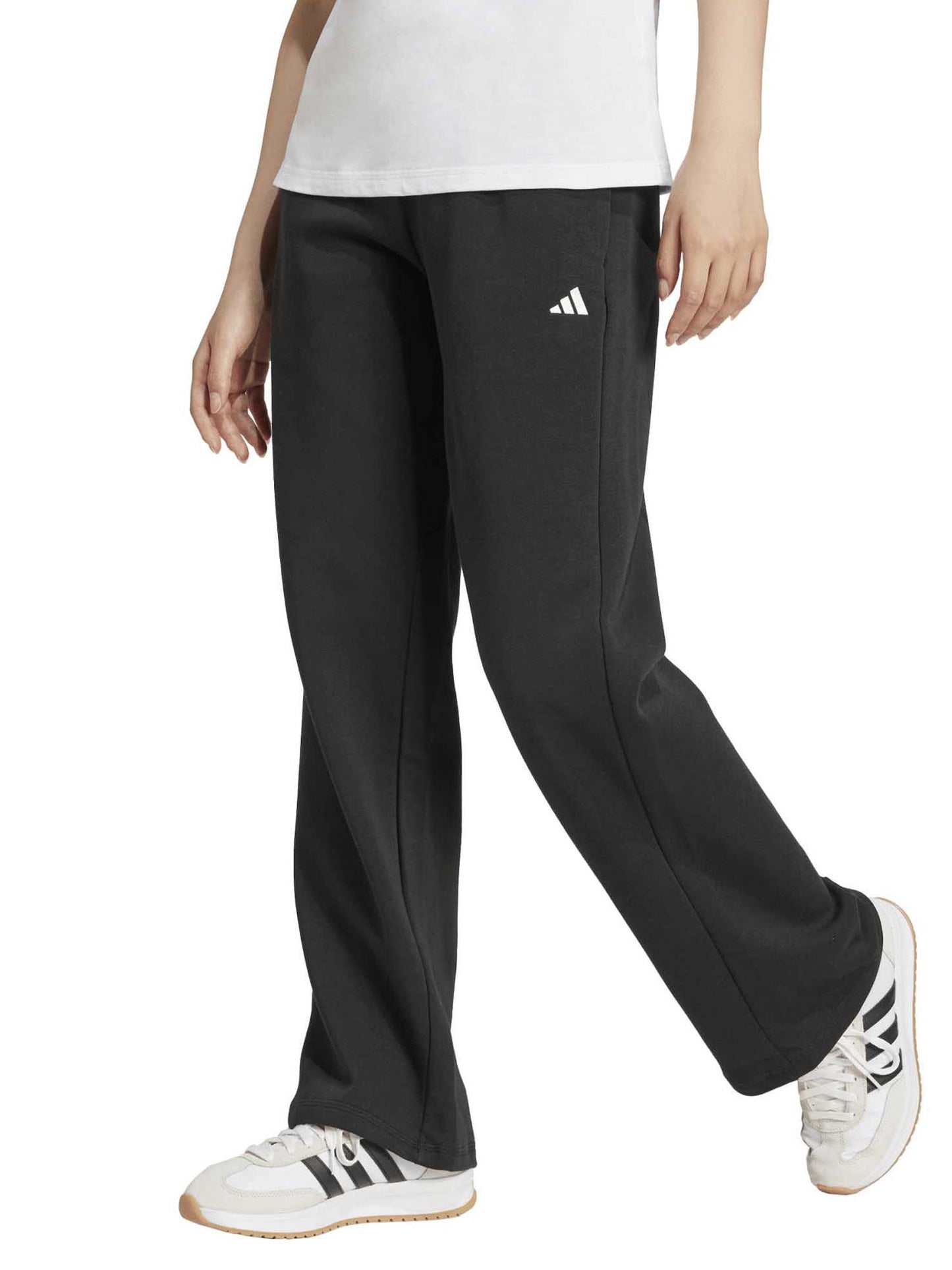 Adidas Essentials Small Logo Feel Cozy Open-Hem, pantalone da donna nero