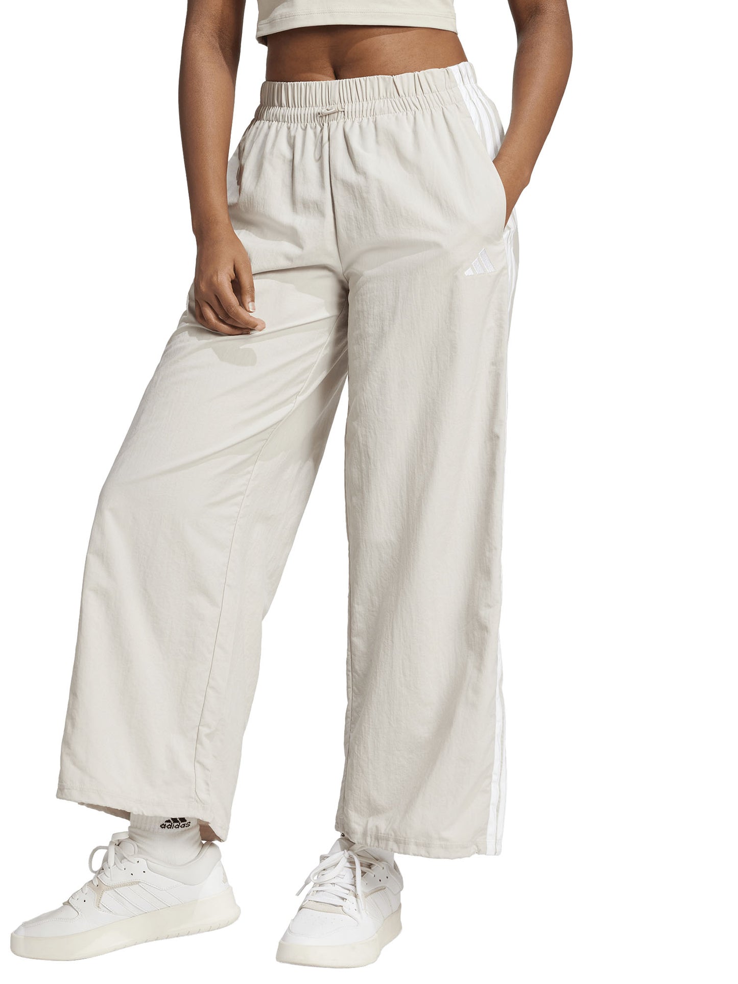 Pantaloni sportivi Adidas Lifestyle Parachute da donna crema