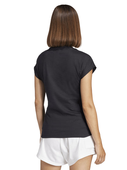 T-shirt Essentials Linear Adidas da donna nera a girocollo