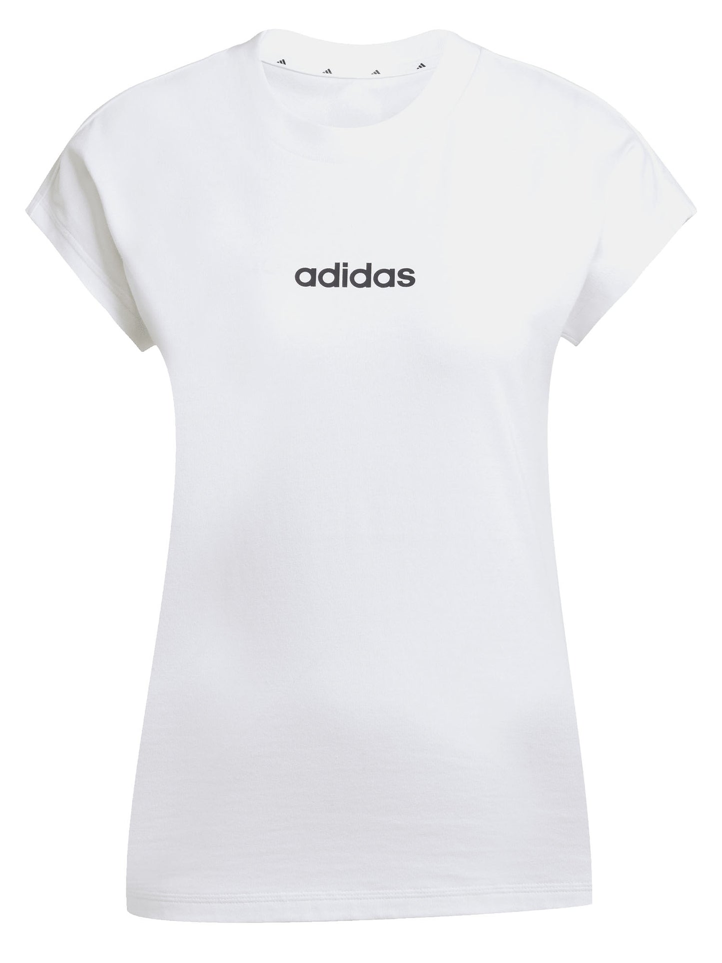 Adidas Essentials Linear, t-shirt bianca da donna in cotone