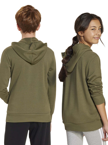 FELPA CON CAPPUCCIO ESSENTIAL ADIDAS JUNIOR UNISEX VERDE MILITARE