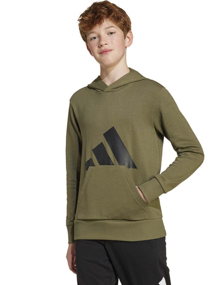 FELPA CON CAPPUCCIO ESSENTIAL ADIDAS JUNIOR UNISEX VERDE MILITARE