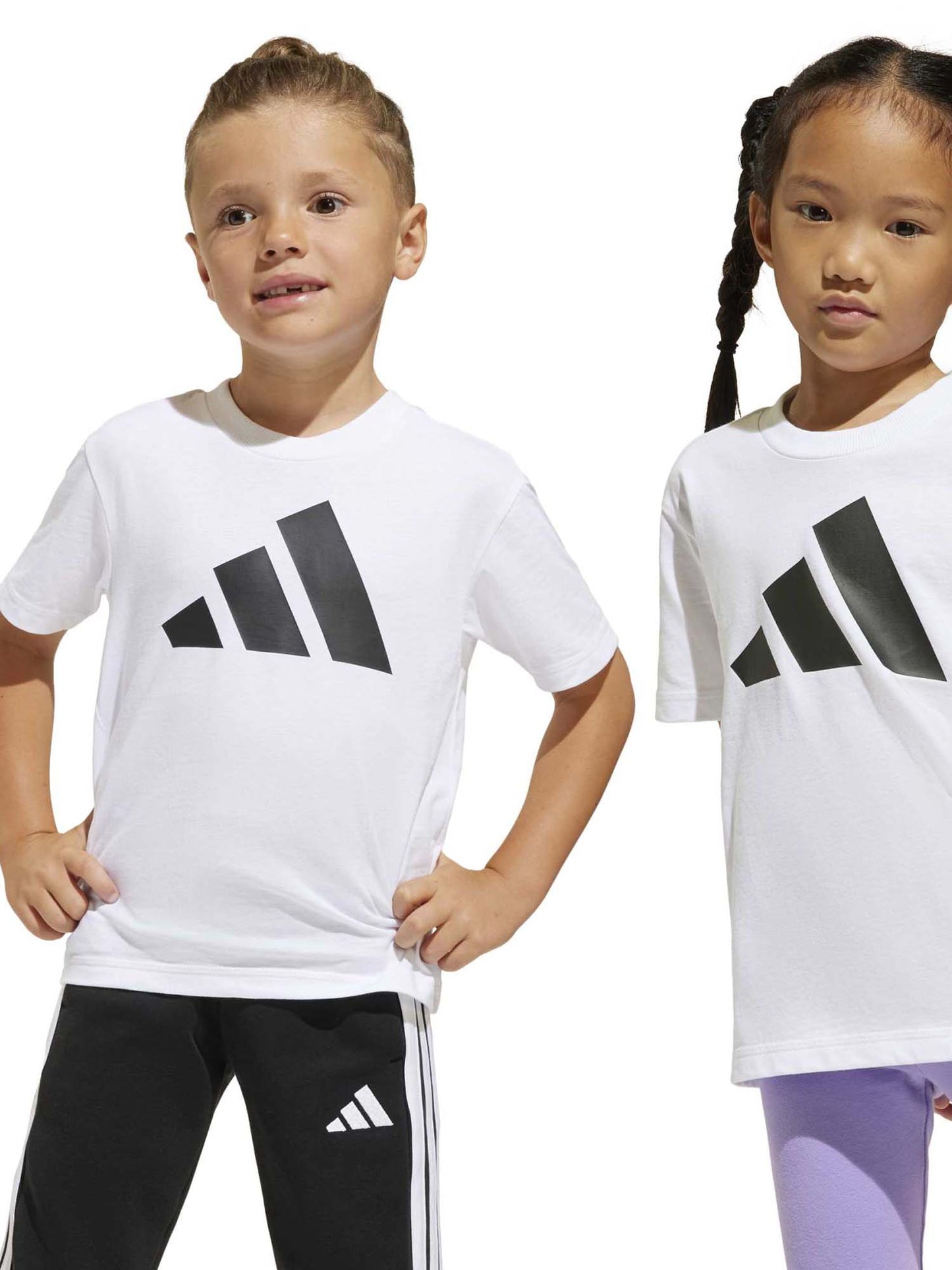 Adidas Essentials Tee Kids, t-shirt maniche lunghe Unisex bambino bianca
