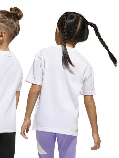 Adidas Essentials Tee Kids, t-shirt maniche lunghe Unisex bambino bianca