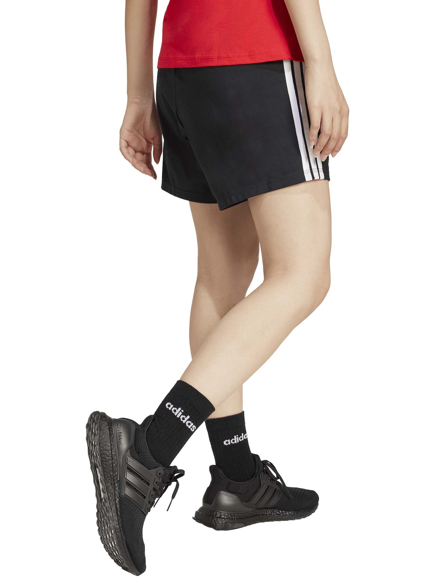 Shorts Essentials 3-Stripes adidas da donna in cotone nero