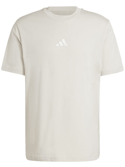 T-shirt adidas Essentials Small Logo beige da uomo con girocollo