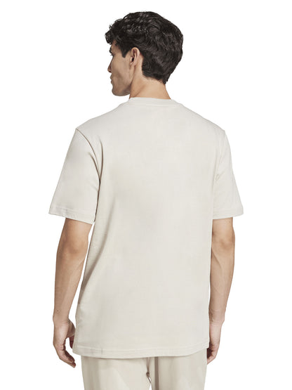 T-shirt adidas Essentials Small Logo beige da uomo con girocollo