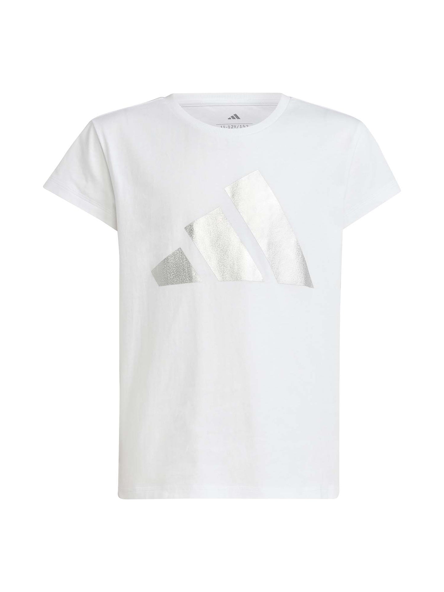 T-SHIRT ESSENTIALS GLAM ADIDAS BAMBINA BIANCO ARGENTO
