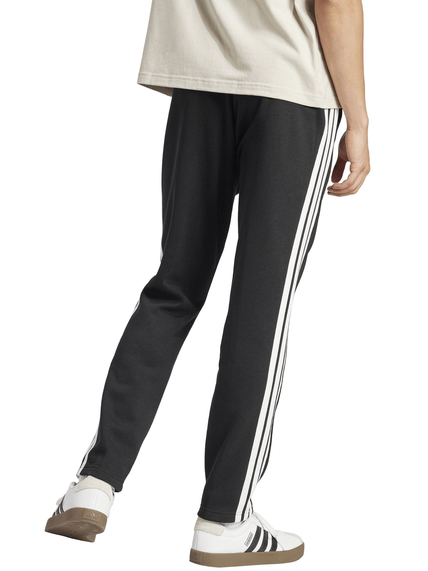 PANTALONE IN PILE ESSENTIALS ADIDAS UOMO NERO BIANCO