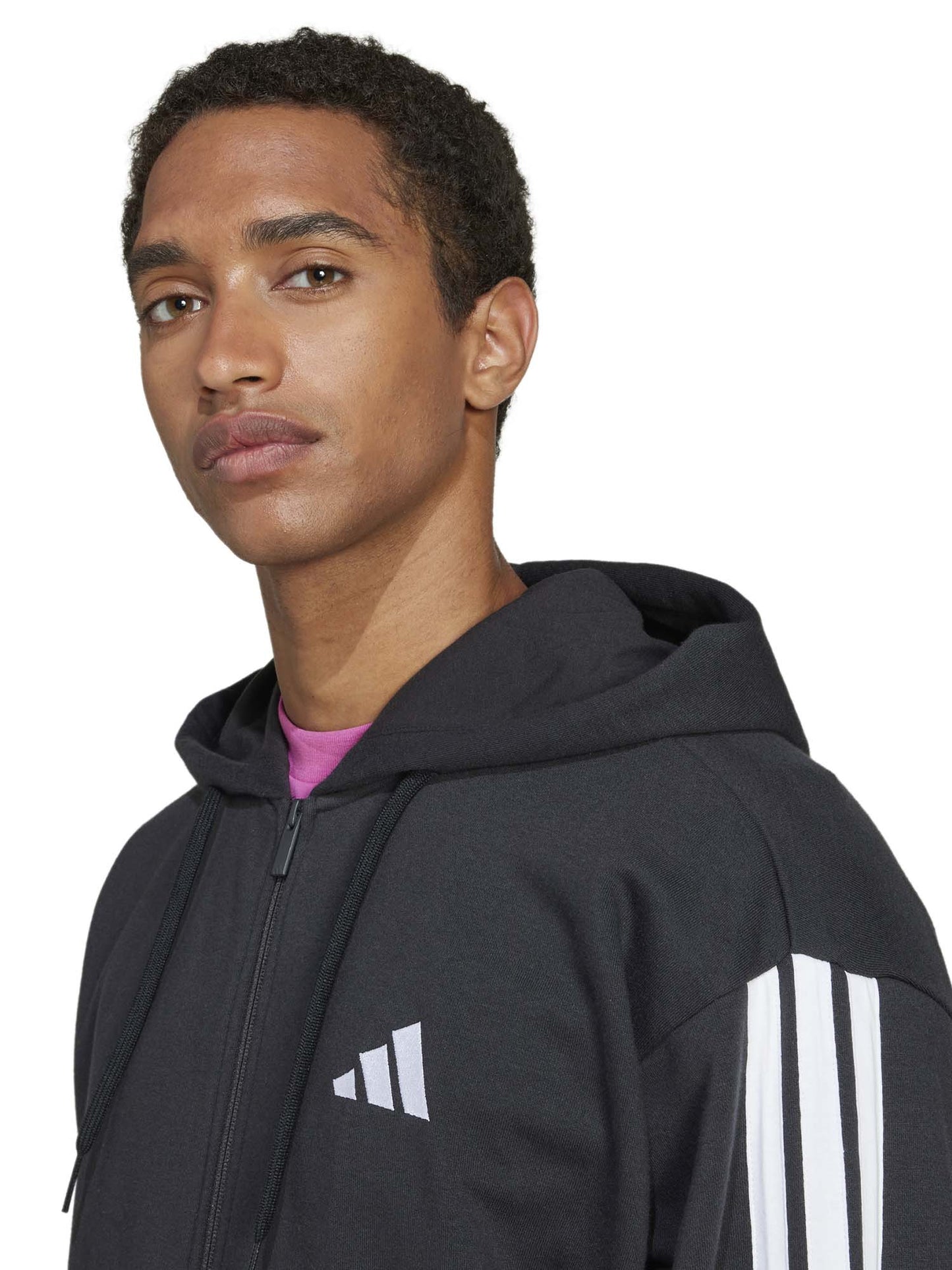 FELPA CON CAPPUCCIO FULLZIP ADIDAS UOMO NERO