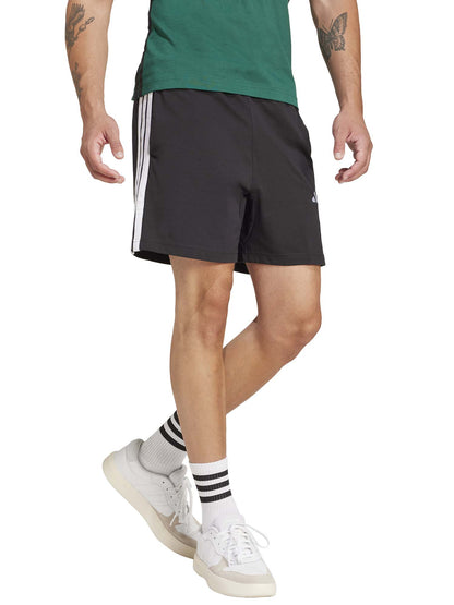 Shorts Essentials 3-Stripes da uomo in jersey nero