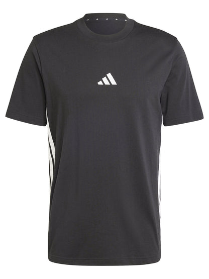 T-shirt Essentials 3-Stripes da uomo nera Adidas per uno stile casual