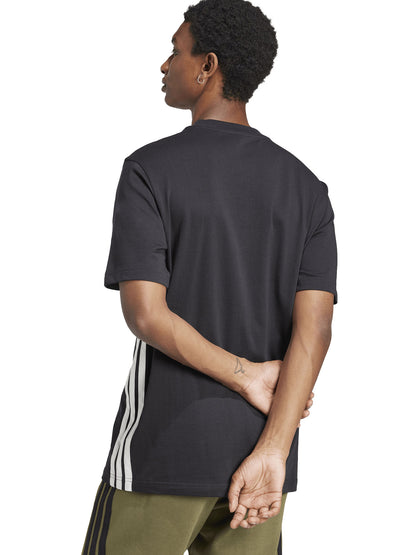 T-shirt Essentials 3-Stripes da uomo nera Adidas per uno stile casual