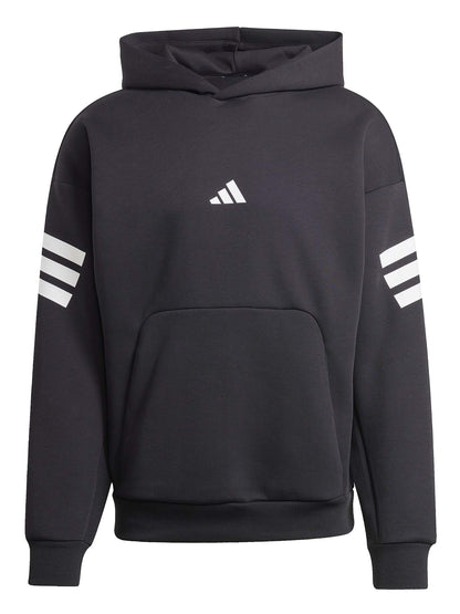 Felpa con cappuccio Adidas Future Icons 3-Stripes nera da uomo