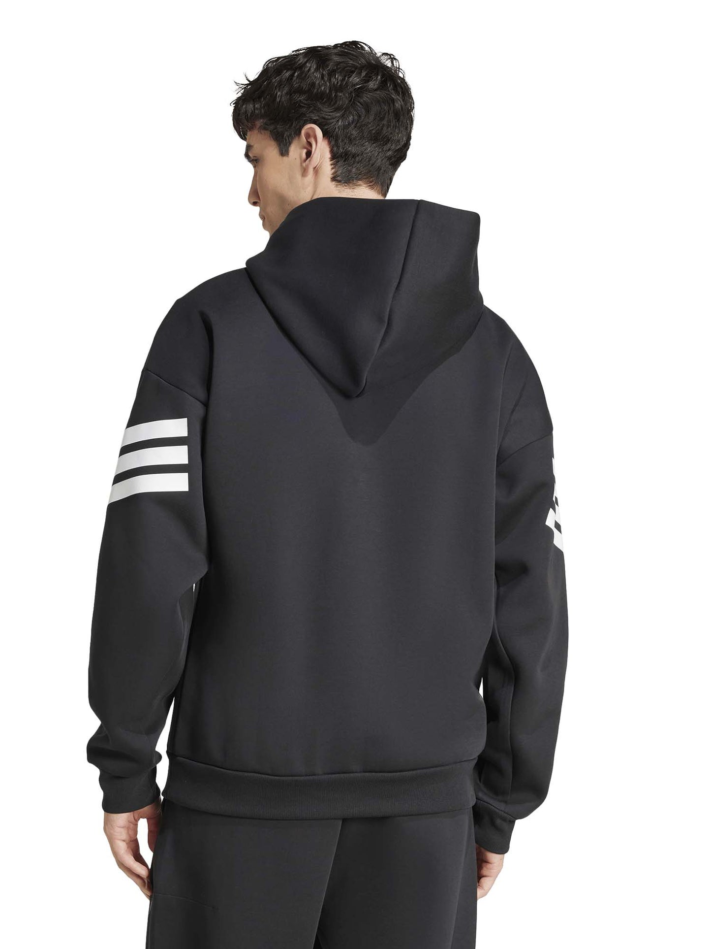 Felpa con cappuccio Adidas Future Icons 3-Stripes nera da uomo