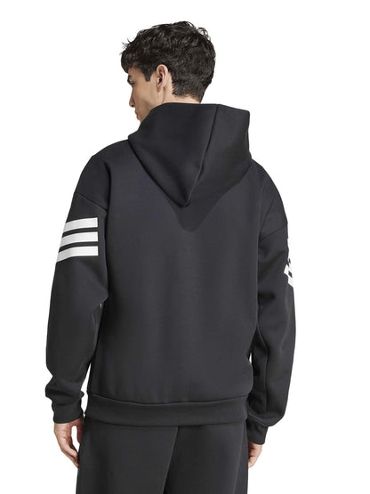 Felpa con cappuccio Adidas Future Icons 3-Stripes nera da uomo