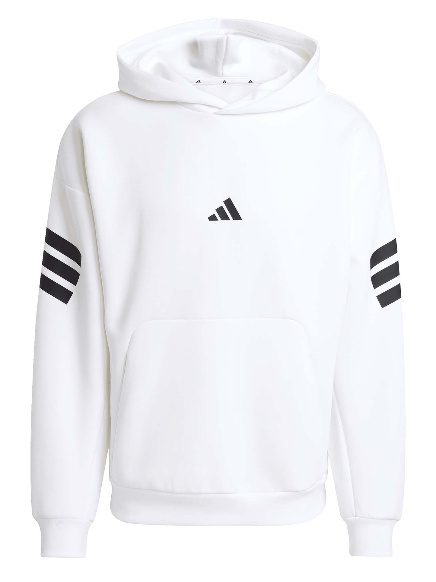 Felpa con cappuccio Adidas Future Icons 3-Stripes da uomo bianca