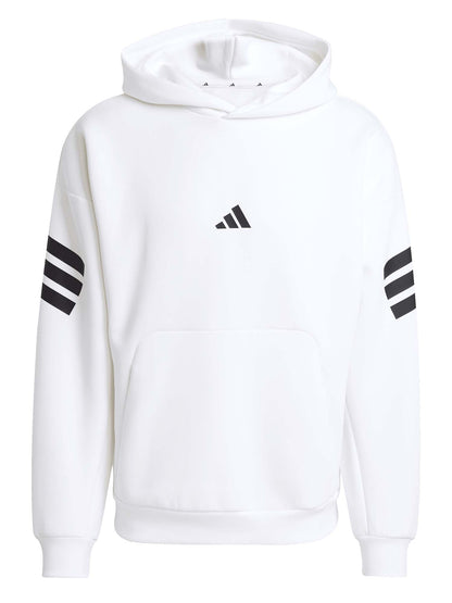 Felpa con cappuccio Adidas Future Icons 3-Stripes da uomo bianca