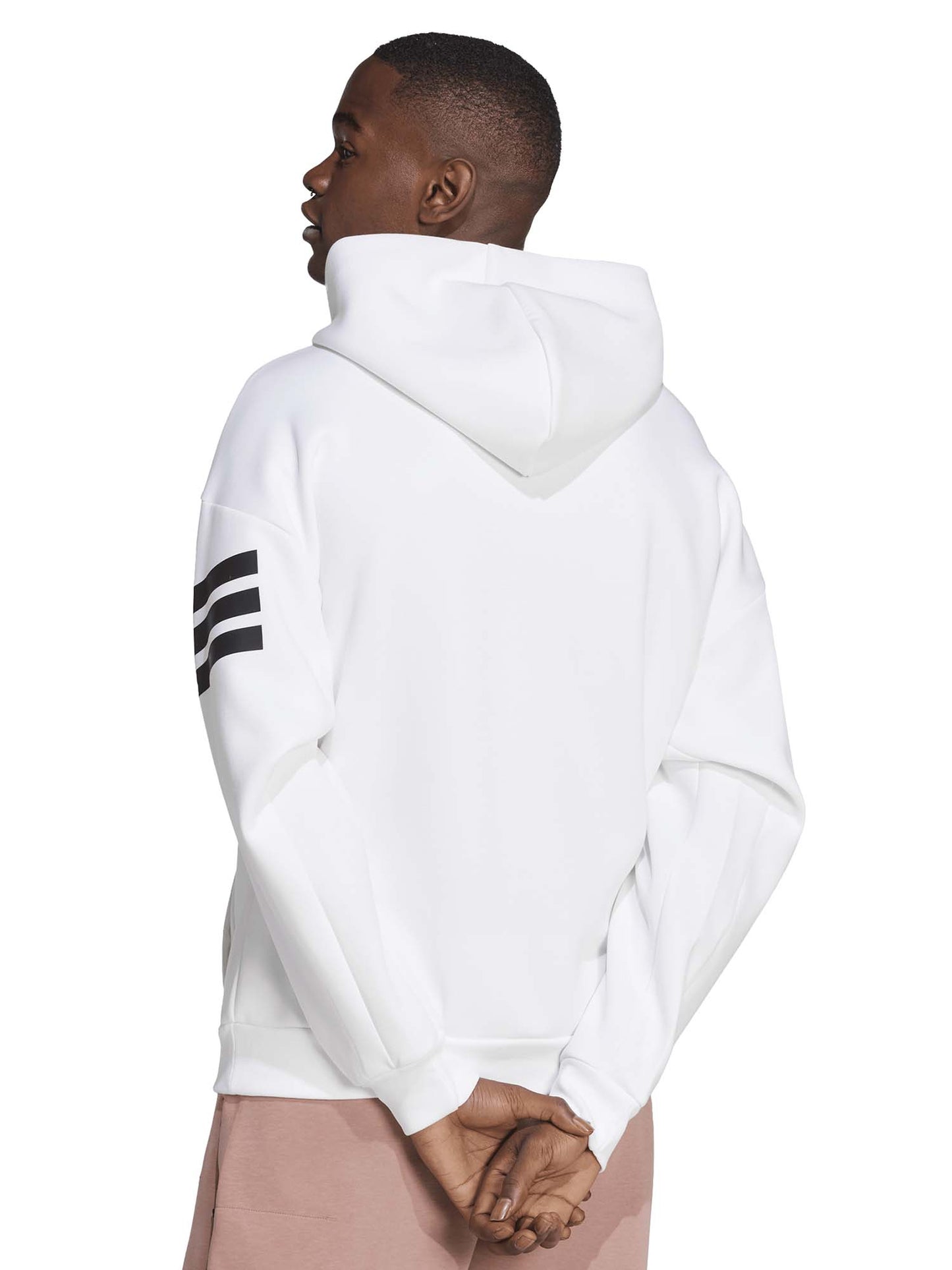 Felpa con cappuccio Adidas Future Icons 3-Stripes da uomo bianca