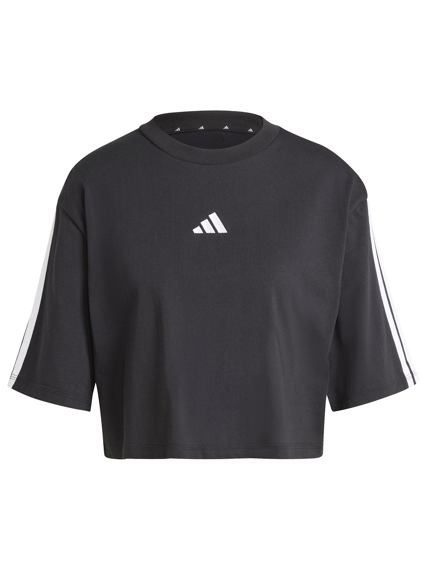 T-shirt crop donna Adidas Essentials 3-Stripes nera
