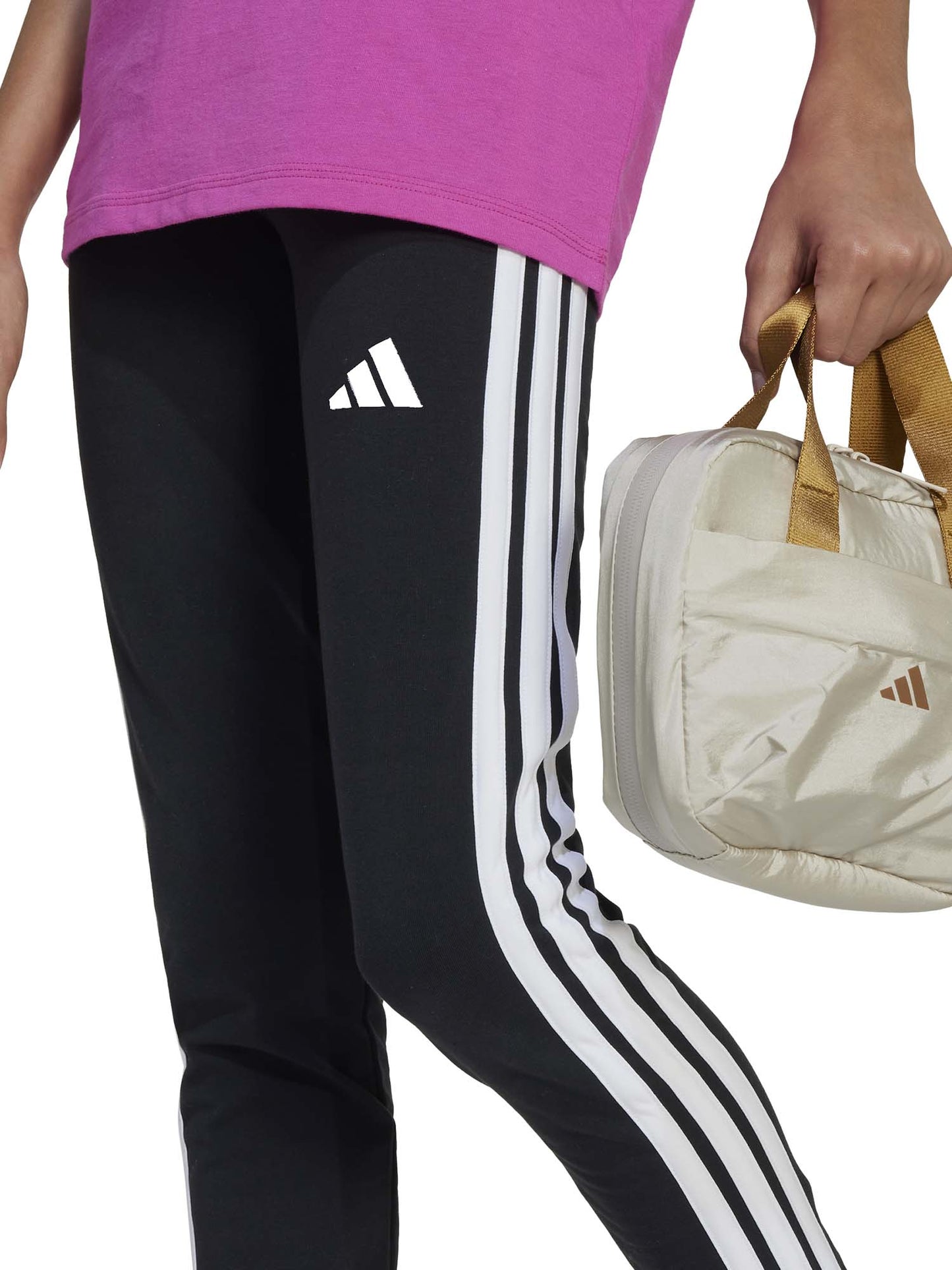 Leggings Essentials 3-Stripes neri per bambina Adidas