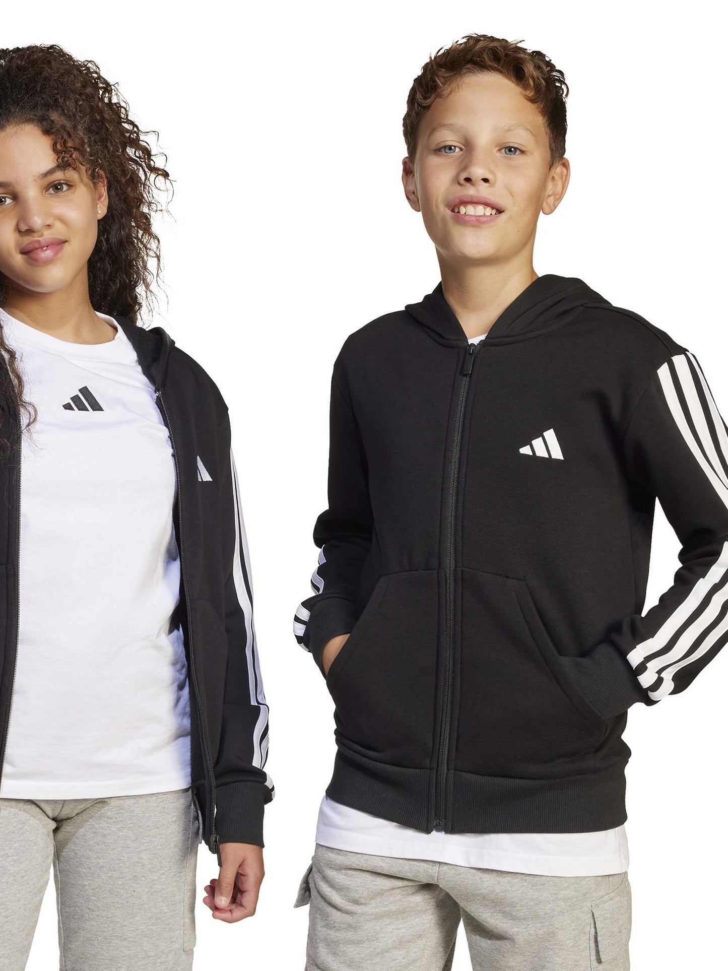FELPA CON CAPPUCCIO ADIDAS BAMBINI NERO